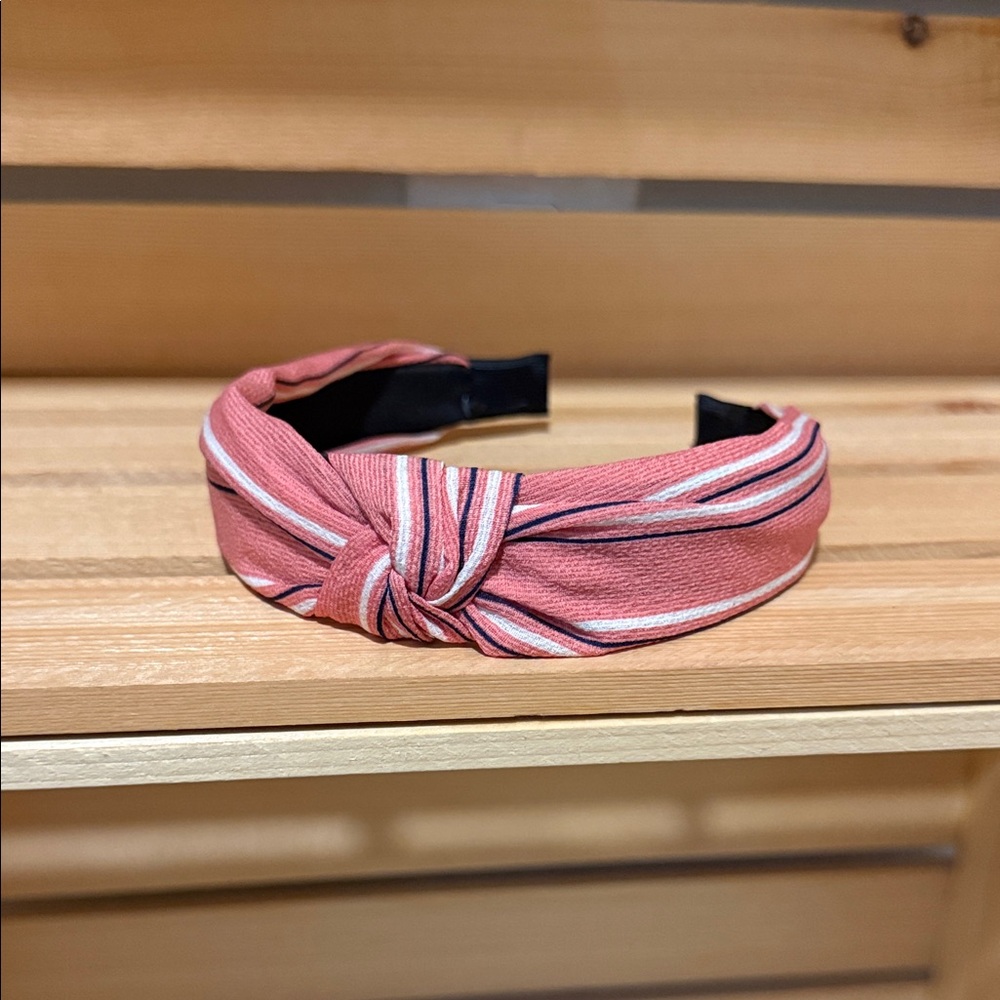 Striped Pink Knotted Headband